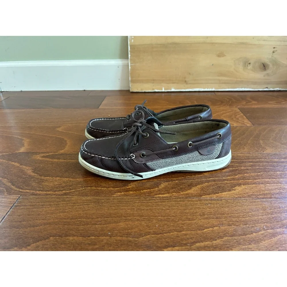 Sperry Top-Sider Billfish Boat Shoes Dark Brown Leather Mesh Mens 9.5 M 0739077